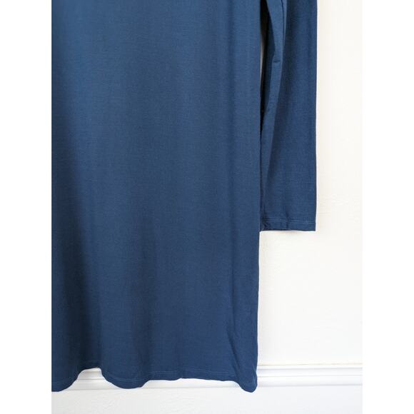 Majestic Filatures Dress French Terry Cowl Deluxe Tee Minimalist Blue Size M - Picture 4 of 10